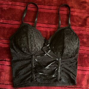 Croset Style Black Lace Bralette